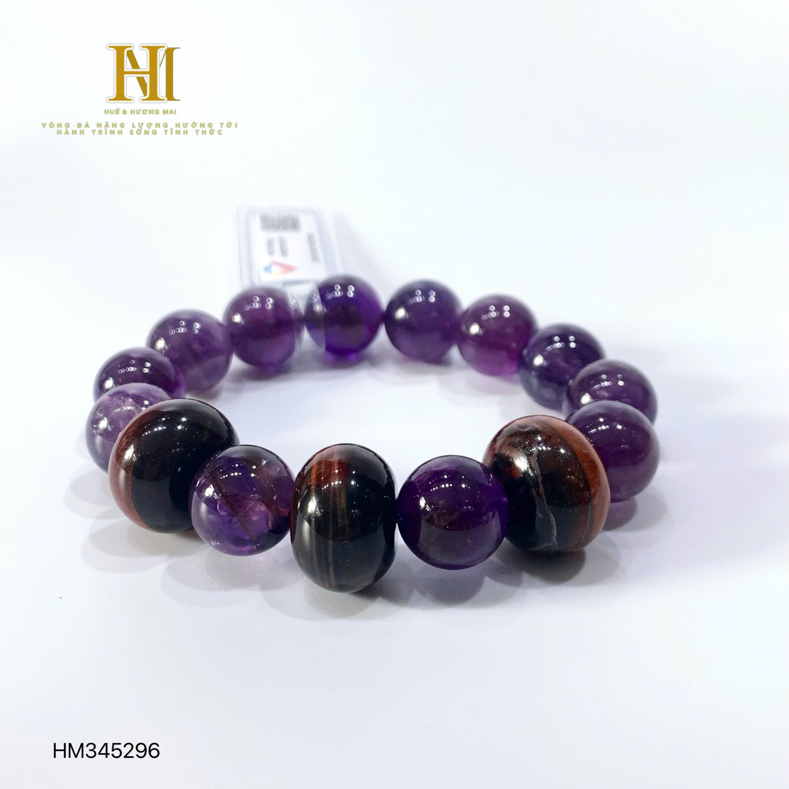 Vòng Thạch Anh Tím Mix Mắt Hổ - Image 3